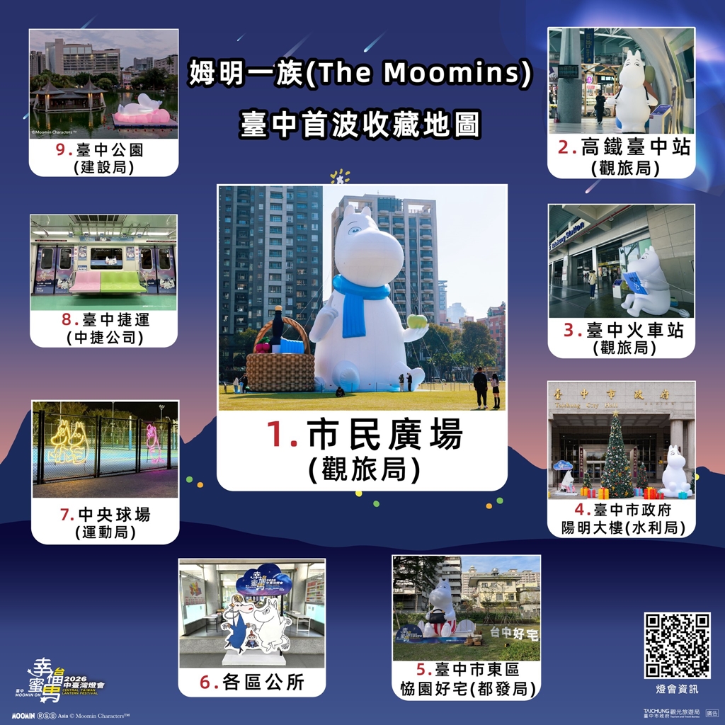 2026中臺灣燈會|嚕嚕米in臺中！9大姆明打卡地圖全攻略，限量小提燈這天免費領！